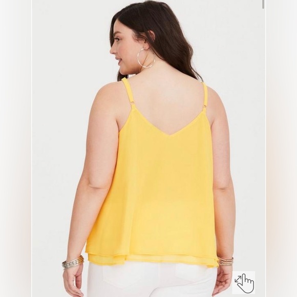 Torrid size 2 yellow criss cross strap double layer chiffon top - Picture 5 of 5